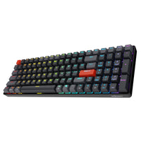 Adesso EasyTouch 1200 Compact RGB Mechanical Keyboard – 100-Key, Wired/Wireless/Bluetooth, QMK/VIA, Red Switches, Copilot Key-Tri-Mode Connectivity: Switch between Wired USB-C, Bluetooth 5.0, and 2.4GHz Wireless for ultimate device compatibility