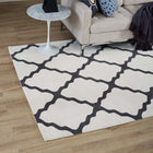 Modway Marja Moroccan Trellis Area Rug - 8 ft W x 10 ft L - Ivory/Charcoal-Protect Floors From Traffic/Furniture