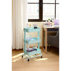 Simply 3 Tier Rolling Cart - Teal-4 smooth-rolling wheels (2 lockable)