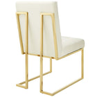 Modway Privy Gold Stainless Steel Performance Velvet Dining Chair - Gold/Ivory-Dense Foam Padding