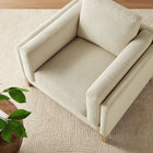 Modway Roscoe Fabric Armchair - Ivory-Pocket Coil + Sinuous Springs
