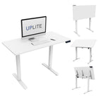 Uplite Mobile Electric Height Adjustable Standing Desk - White-The high-quality engine and strong desk base provides powerful and smooth height adjustment. With the help of the horizontal brake lever and thickened desk legs, the desktop should move without tilting to keep your devices safe and secure