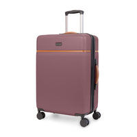 Bugatti Cannes Collection 26.50" Hardside Checked Spinner Luggage - Mauve-Made of lightweight and resistant ABS/PC with Pu trims