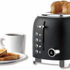 Salton NuRetro Digital 2 Slice Toaster - Midnight Black-Anti-slip feet and built in cord wrap keep the toaster stable and your work surface uncluttered.