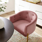 Modway Savour Tufted Performance Velvet Accent Chair - Dusty Rose-Gold Stainless Steel Legs