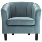 Modway Prospect Channel Tufted Performance Velvet Armchair - Light Blue-Dense Foam Padded Seat