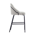 Manhattan Comfort Gracie 22" Modern Leatherette Upholstered Counter Stool - Stone and Black - 3 Pack-Weight Capacity: 275 Lbs. Each