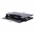 Rocelco Sit To Stand Hi-Lift Adjustable Height Desk Riser With Quick Release Keyboard Tray - Black-Easy-lift side handle