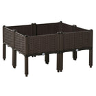 Outsunny 6-Piece Raised Garden Bed - 15.7" x 15.7" x 17.3"-PP material is durable and lightweight, will not be deteriorated by the weather   