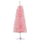 HOMCOM 4' Artificial Christmas Tree with Auto Open - Pink-Artificial Christmas tree in a realistic tree style 