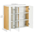 Kleankin Wall Mount Bathroom Mirror Cabinet with Three Doors - White-Wall-mounted design is space-saving