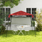 Outsunny 7 ft W x 7 ft L Garden Foldable Pop Up Gazebo Tent - Red & Black-Oxford cloth canopy to protect from UV