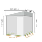 Outsunny Lean-to Outdoor Storage Shed with Foundation - 5' x 7' - White-Easily position this outdoor shed in any yard corner with its lean-to-wall design 
