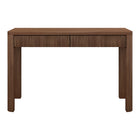 Hudson&Canal Mendoza Rectangular Fluted Desk - 48" W - Satin Walnut-Constructed of sturdy MDF materials in a handcrafted black grain finish