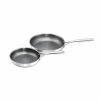 Kucht 2‑Piece Honeycomb Non‑Stick Pan Set-Durable, exterior 3-Ply Construction delivers even heat distribution