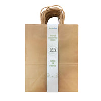 Reliabag Paper Bags - Twist Handles - 10"W x 5"D x 13"H - Kraft - 25 Pack-Made by 120gsm premium kraft paper