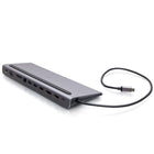C2G USB-C 10-in-1 Triple Display Docking Station - Silver-Dual display setup, with any combo of HDMI, DisplayPort, or VGA, supporting resolutions up to 1080p
