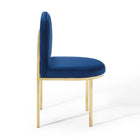 Modway Isla Performance Velvet Dining Side Chair - Gold/Navy - 2 Pack-Channel Tufted Accents