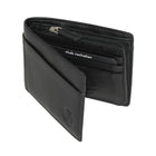 Club Rochelier Men's Slim Wallet with Zippered Pocket - Black-6 Card slots