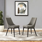 Modway Viscount Fabric Dining Side Chair - Granite - 2 Pack-Tapered Dowel Legs