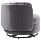 Modway Embrace Tufted Performance Velvet Swivel Chair - Black Grey-Durable Stain-Resistant Fabric