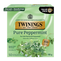 Twinings Pure Peppermint Herbal Tea Bags - 50 Pack-Made with pure peppermint for a fresh, invigorating flavour and distinctive mint aroma