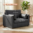 HOMCOM PU Leather Accent Chair with Wide Seat - Spring Cushion - Wood Legs - 2 Pillows for Living Room - Black-High-quality PU leather resists spills and cracks for effortless maintenance   
