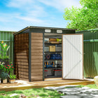 Outsunny 6' x 4' Outdoor Storage Shed -  Teak-Galvanized steel structure is solid and suitable for outdoor use
