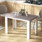 HOMCOM 47" Modern Dining Table with Wood Effect - Grey-Solid frame and triangular legs ensure strong support and durability