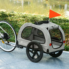 Aosom Foldable Pet Bike Trailer for Medium Dogs - Light Grey-Mesh screen at the front, top, and side ensures good ventilation 