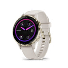 Garmin Venu 3S Watch - 41 mm - Soft Gold Stainless Steel Bezel with Ivory Case and Silicone Band-Physical Size 41 x 41 x 12 mm; Fits wrists with a circumference of 110-175 mm