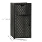 Outsunny Patio Storage Cabinet with Basket Drawer - Dark Brown-Wrapped with PE plastic wicker for durability and easy cleaning