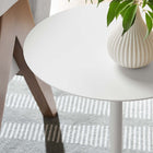 Modway Aliza Round White Marble Side Table - White White-Non-Marking Pad For Floor Protection