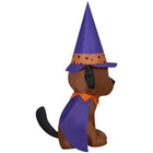 GEMMY Airblown Inflatable Halloween Dog with Witch Hat - 48"-Self-inflates in seconds