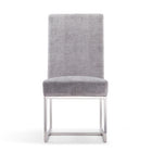 Manhattan Comfort Element 19.68" Modern Velvet Upholstered Dining Chair - Grey - Set of 2-Simplistic High Comfort Back Seat