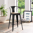 Modway Promenade Bar Stool - Black-Powder Coated Steel