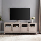 Hudson&Canal Holbrook TV Stand for TV's up to 75" - Alder White-Constructed of sturdy MDF and glass materials in a handcrafted alder white finish