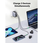 UGREEN 65W GaN Worldwide Travel Fast Charger - 1x USB-A/2x USB-C-Enhanced Charging Protection: This European plug adapter adjusts power output for extended battery health thanks to Intelligent Power Distribution tech. In addition, short-circuit protection, overload protection, over-temperature protection, and over-voltage protection are provided for extra security.