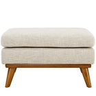 Modway Engage Upholstered Fabric Ottoman - Beige-Splayed Wood Legs