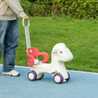Qaba 4-in-1 Kid Rocking Sliding Horse with Balance Board - Red-Comfortable seating ensures enjoyable playtime experiences 