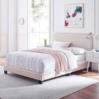 Modway Celine Channel Tufted Performance Velvet Full Bed - Pink-Assembly Required