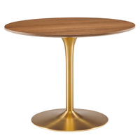Modway Pursuit 40" Dining Table - Walnut Gold-Modern Dining Table