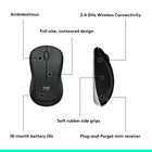 Logitech MK540 Wireless Keyboard and Mouse Bundle - French-Abrasion resistant key print