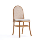 Manhattan Comfort Paragon 17.52" Industry Chic Upholstered Dining Chair - Nature and Oatmeal - Set of 4-30 Day Limited Manufacturer's Warranty
