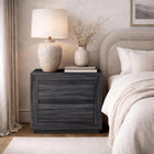 Manhattan Comfort Soren 26" Contemporary 2-Drawer Nightstand - Charcoal Grey-Modern nightstand featuring a clean, handle-less drawers for a sleek, minimalist aesthetic