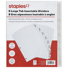 Staples Insertable Dividers - 8 Large Tab - Clear-Insertable Tabs