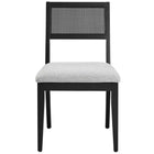 Modway Nimba Faux Rattan Fabric Dining Chairs - Heathered Weave Light Grey - 2 Pack-9