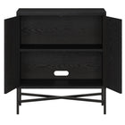 Hudson&Canal Brighton 28"W Accent Cabinet - Black Grain-Clean with a soft, dry cloth and no harsh chemicals or abrasive cleaning materials