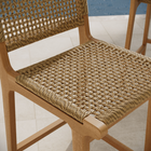 Modway Rowe Outdoor Teak Wood Counter Chairs 2-Piece Set - Natural-Stretcher Support Bar