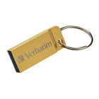 Verbatim Metal Executive 16 GB USB 3.0 Flash Drive - Gold-Compatible with Windows 7 and higher, Mac OS X 10.1 and higher, Linux kernel 2.6 and higher